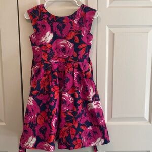Floral Pink and Blue Kids Dress